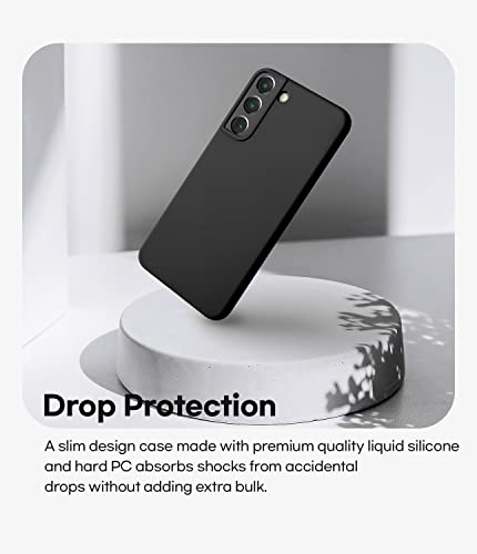 GOOSPERY Liquid Silicone Case for Galaxy S22 (6.1 inches) Silky-Soft Touch Full Body Protection Shockproof Cover Case with Soft Microfiber Lining S22-SLC