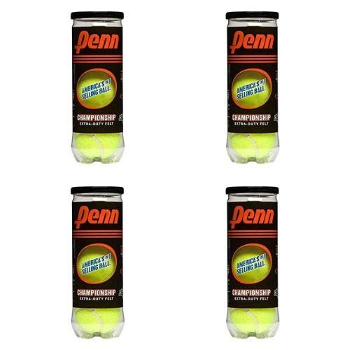 Penn Championship High Altitude Tennis Balls - Extra Duty Felt Pressurized Tennis Balls (4 Cans, 12 Balls)