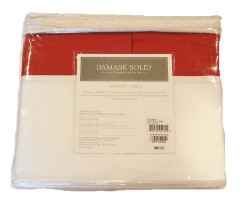 Damask Solid Bedskirt (Red) Queen Size
