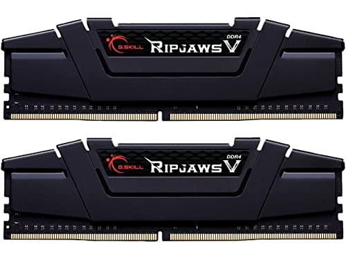G.SKILL Ripjaws V Series (Intel XMP) DDR4 RAM 64GB (2x32GB) 3200MT/s CL16-18-18-38 1.35V Desktop Computer Memory UDIMM - Black (F4-3200C16D-64GVK)