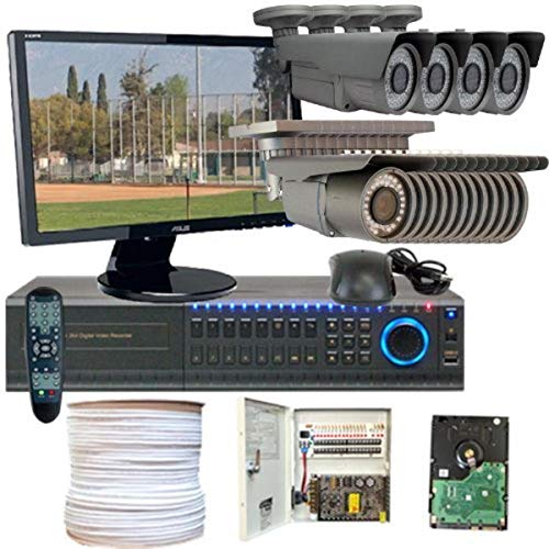 GW Security Inc WGV-16CHH1 Professional GW 1080P 2.8 to 12MM 2.1 Mega 700TVL Exview All Complete CCTV Security Camera System with DVR 22-Inch LED Monitor