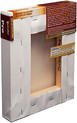 Masterpiece Artist Canvas 43011 Monet PRO 1-1/2" Deep, 6" x 12", Cotton 10.5oz - 3X - Monterey Most Popular
