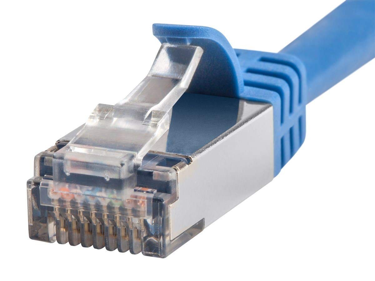 Monoprice Cat7 Ethernet Network Patch Cable - 5 feet - BLUE | 26AWG, Shielded
