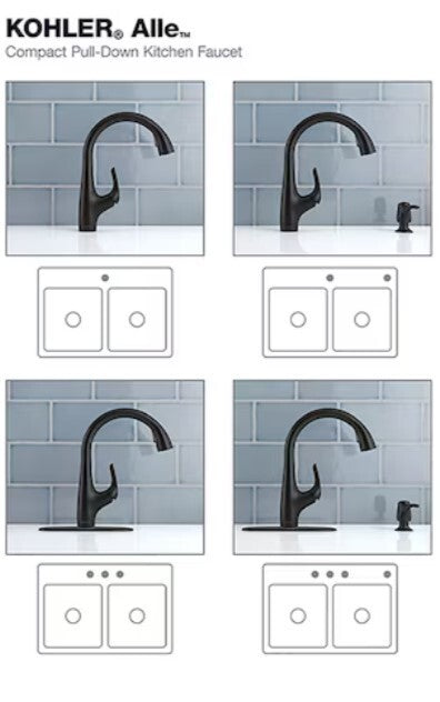 R26698-SD-BL Kohler Alle C PullDown Kitchen Faucet Black