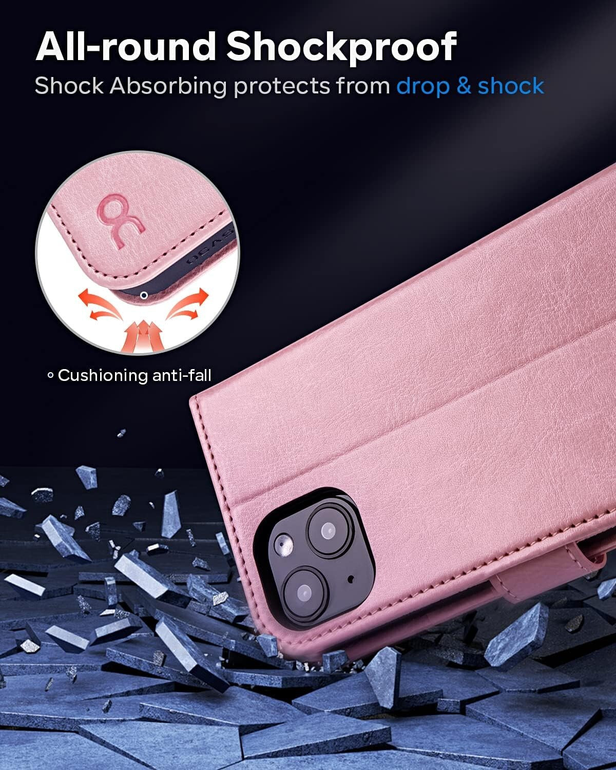 OCASE Compatible w iPhone 14 Wallet PU Leather Flip Folio Card Hold