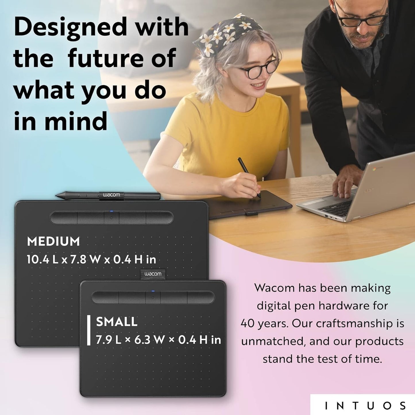 BLACK Wacom Intuos Small Bluetooth Graphics Drawing Tablet