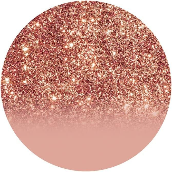 7x7ft Rose Gold Glitter Round Backdrop Cover Pink Shining Sparkle Sequins Photo
