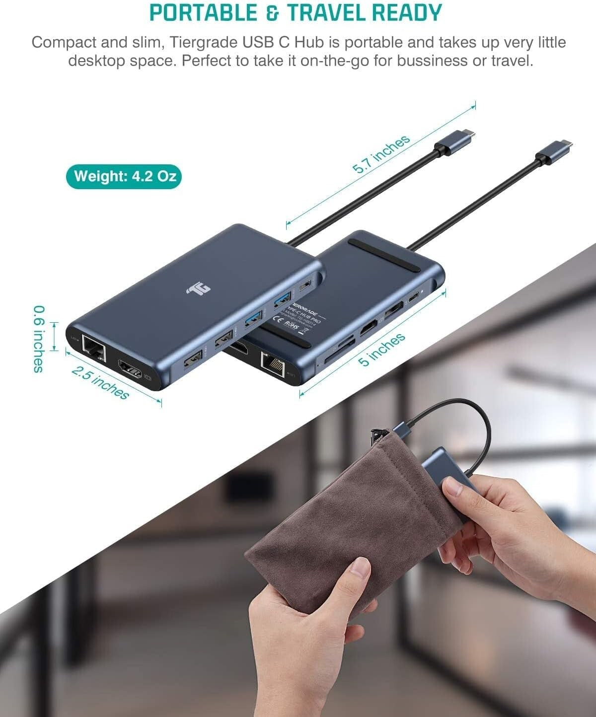 USB USB C Laptop Docking Station Dual Monitor 12 in 1 C Hub Adapter Triple D