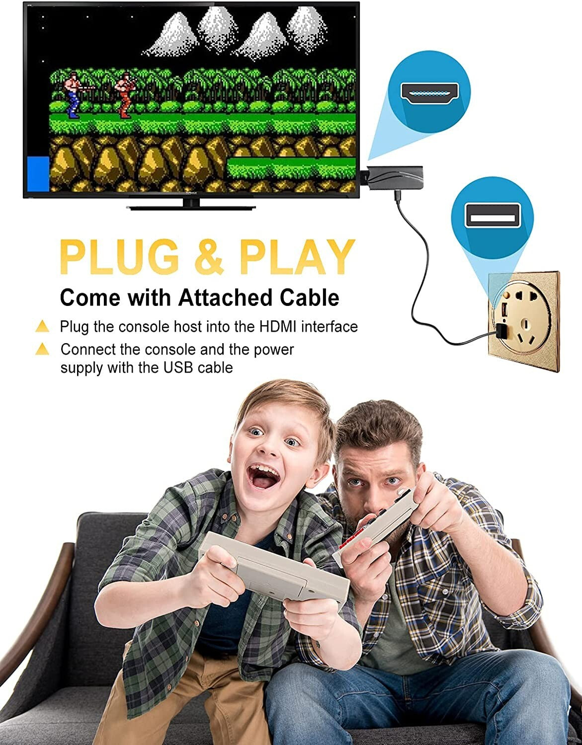 LIFTREN 818 Wireless Retro Game Console Builtin Classic Games Handheld