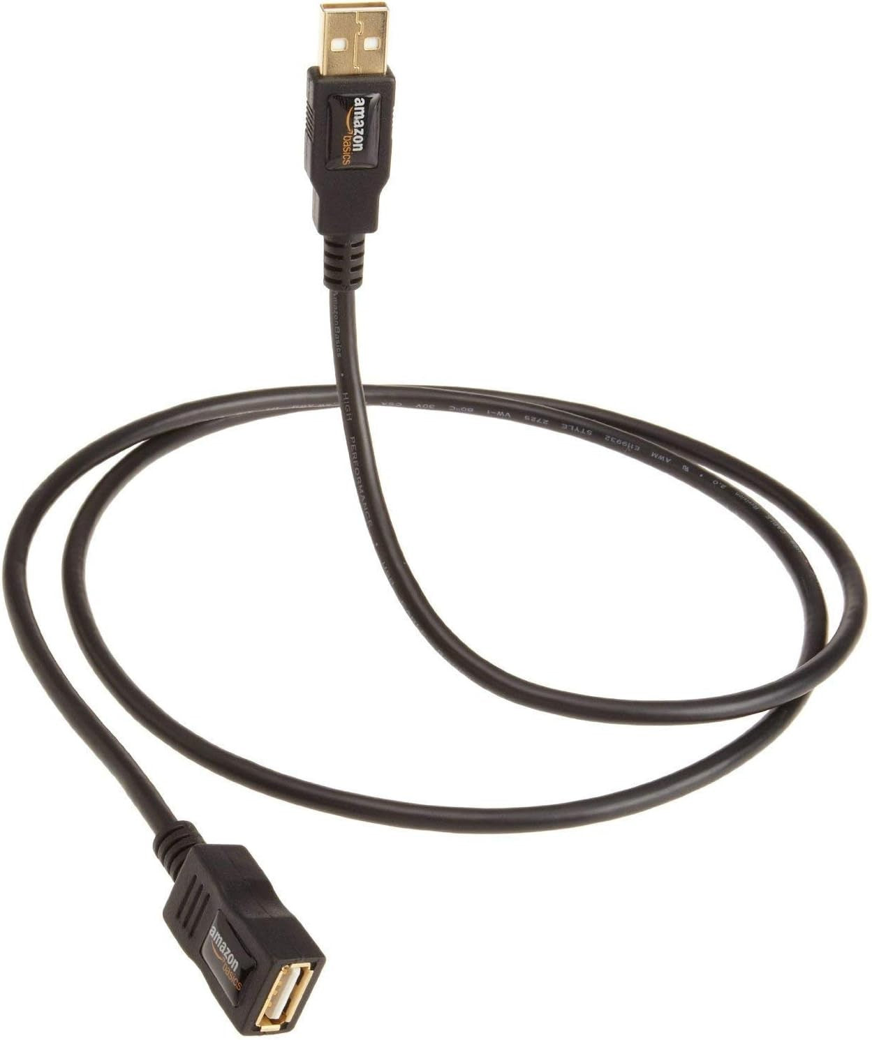 Amazon Basics USB-A 2.0 Extension Cable 480Mbps Transfer Speed,9.8 '  Black