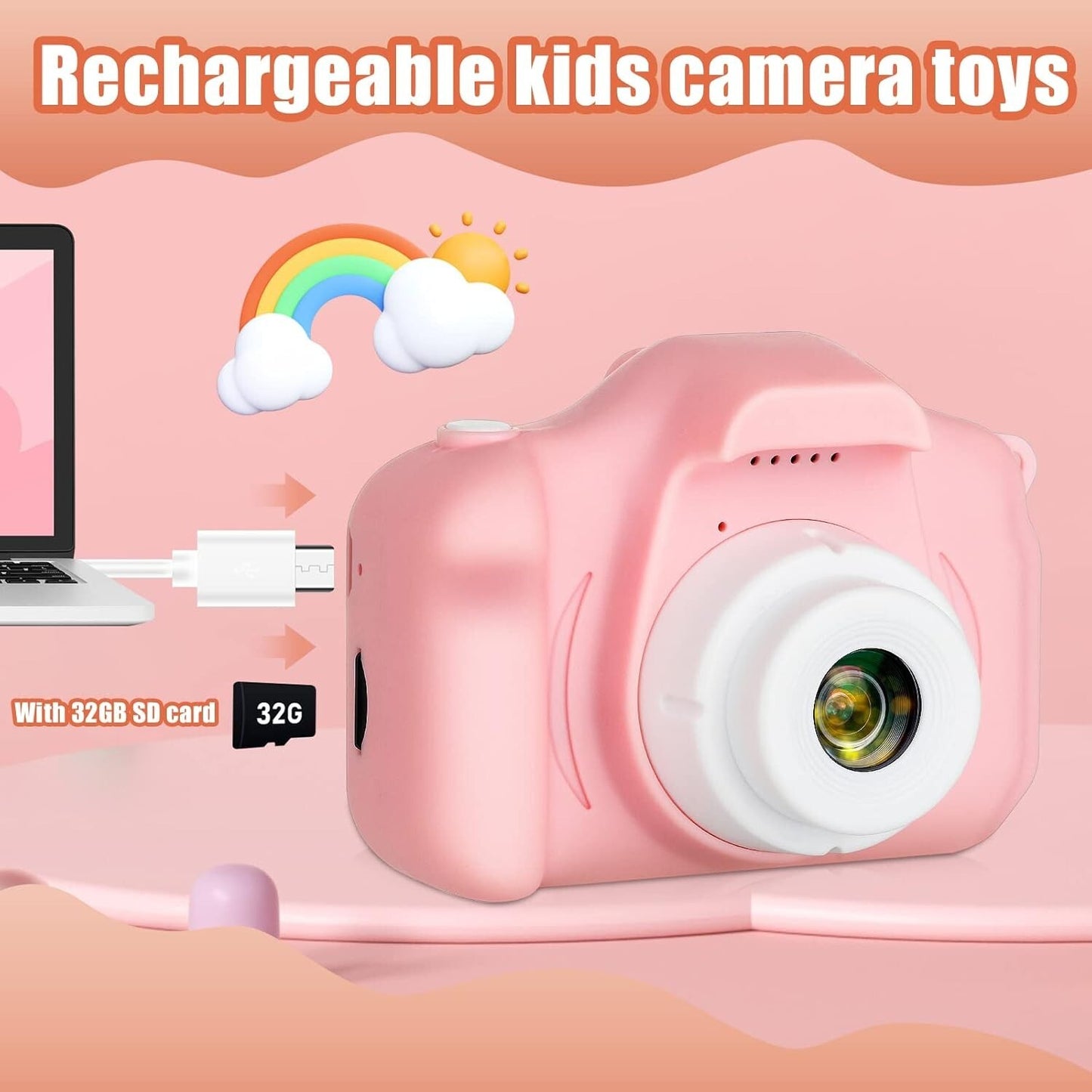 3-12 1080P Camera Kids Boys Girls Years Old HD Digital Camera SD Card