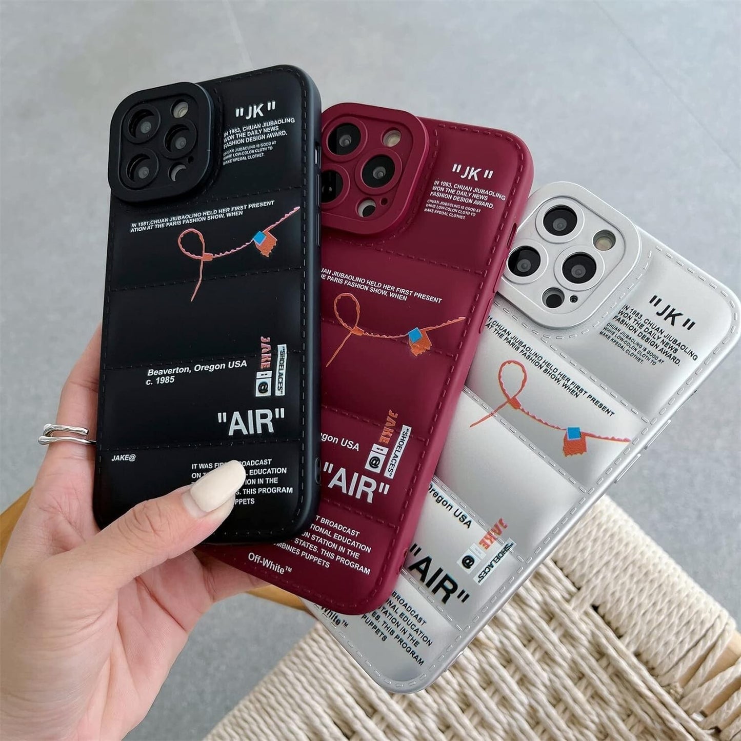 ZEDAIZAI Ins Hot Off Cool Puffer Compatible iPhone 13 Pro Max Street