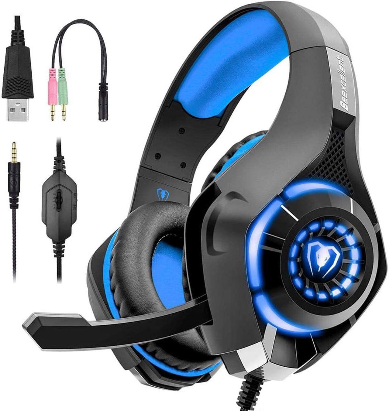 PS4 Beexcellent Gaming Headset Xbox One Controller PC Over Ear Headphones
