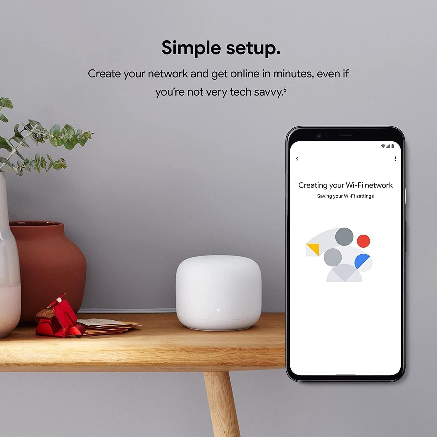Nest WiFi Router + 2 Points (3-Pack) – Mesh WiFi with Smart Speaker, White