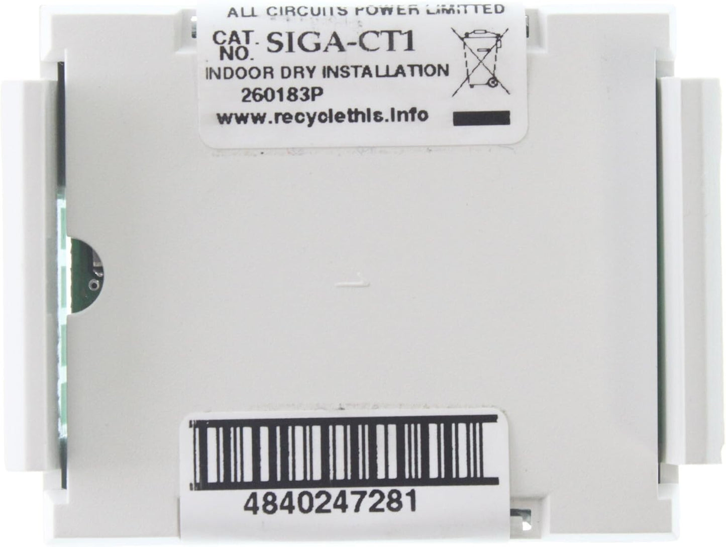SIGA-CT1 Edwards Single Input Module Fire Alarm System White