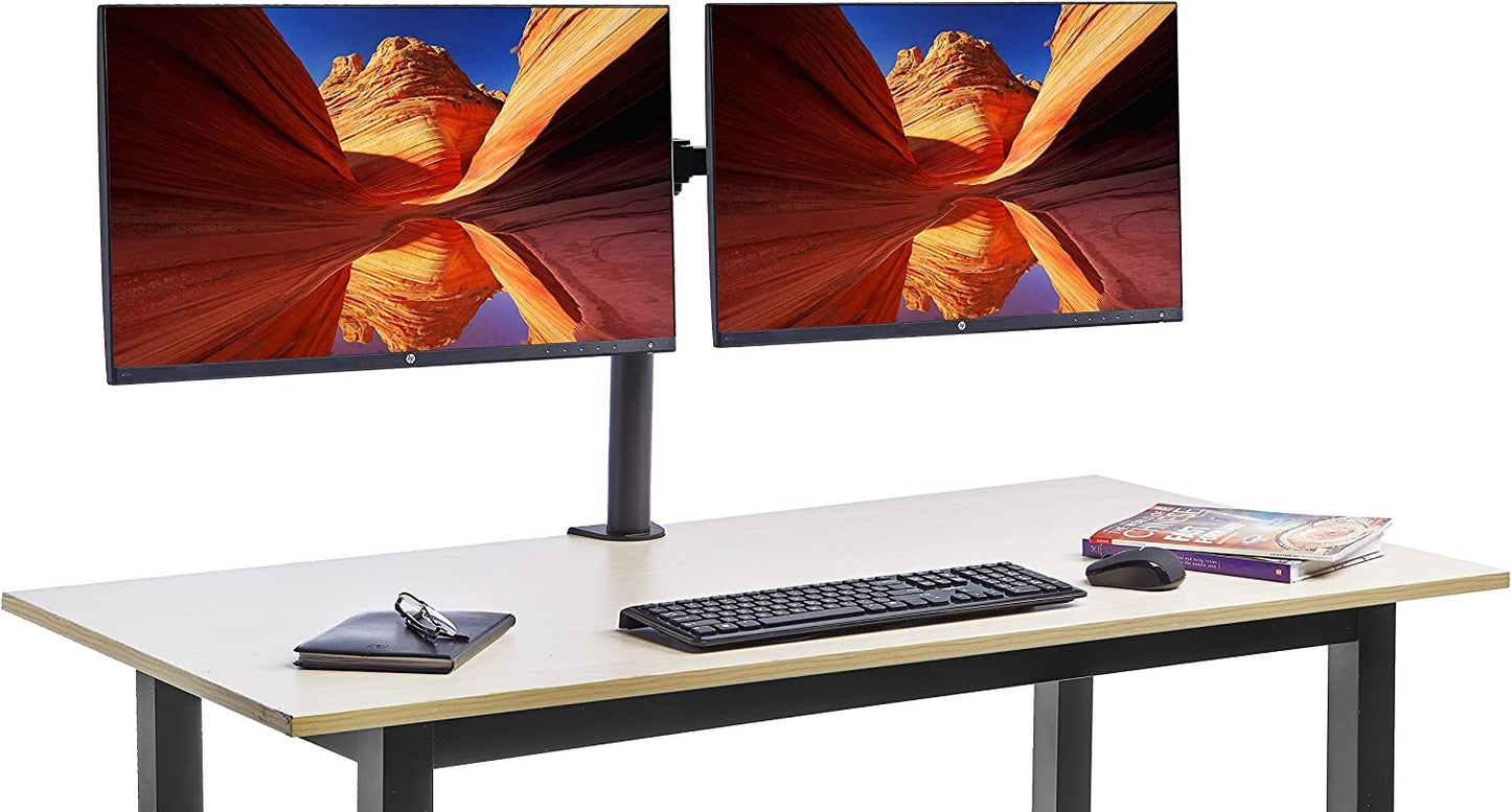 Amazon Basics Dual Monitor Stand HeightAdjustable Arm Mount Steel