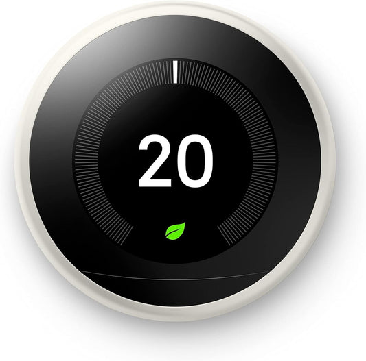 Google Nest Learning Thermostat Programmable Smart Home 3rd Gen Alexa - White