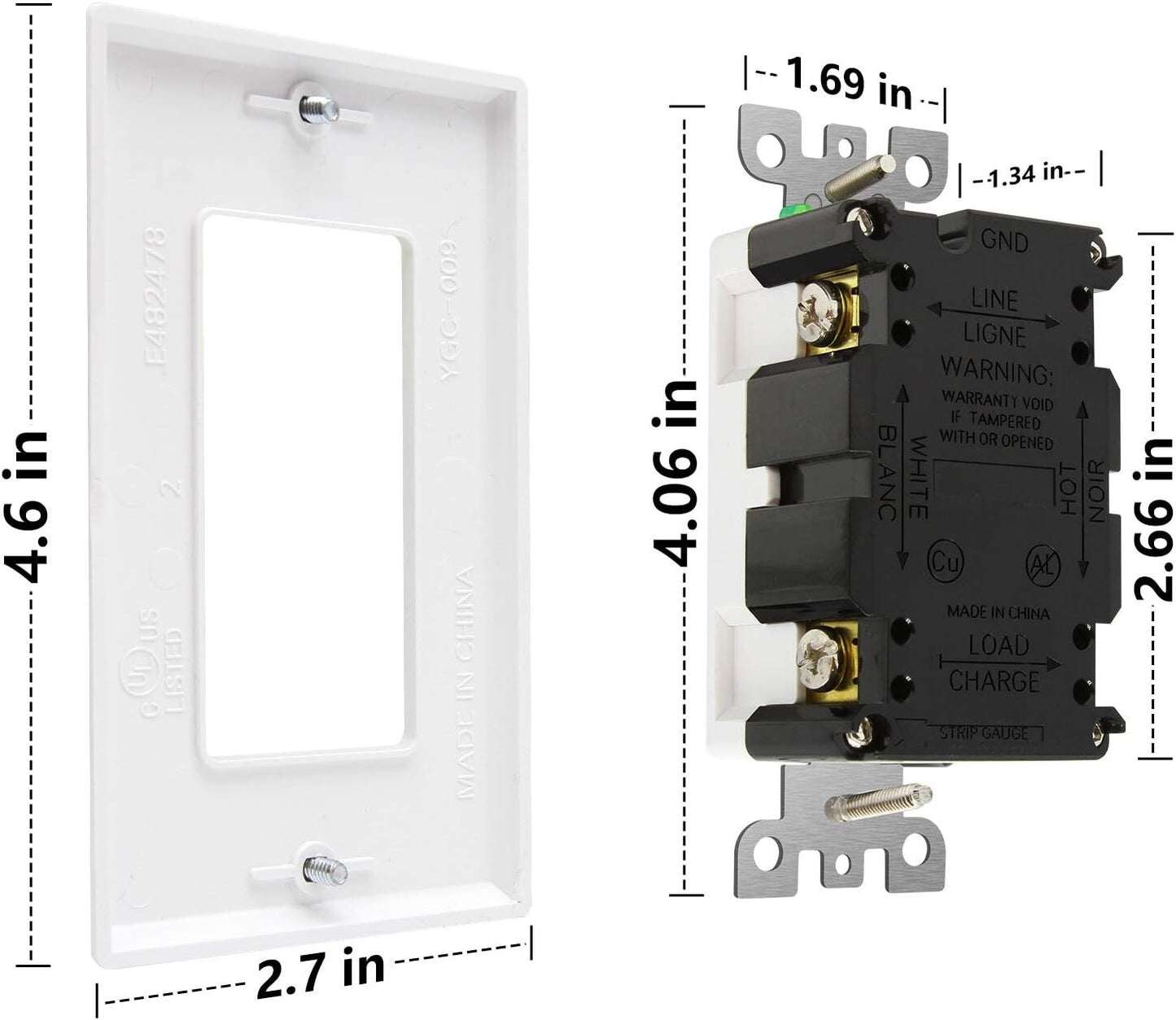 LED Outlet 20 Amp Indicator Tamper Weather Resistant Receptacle In Outdoor