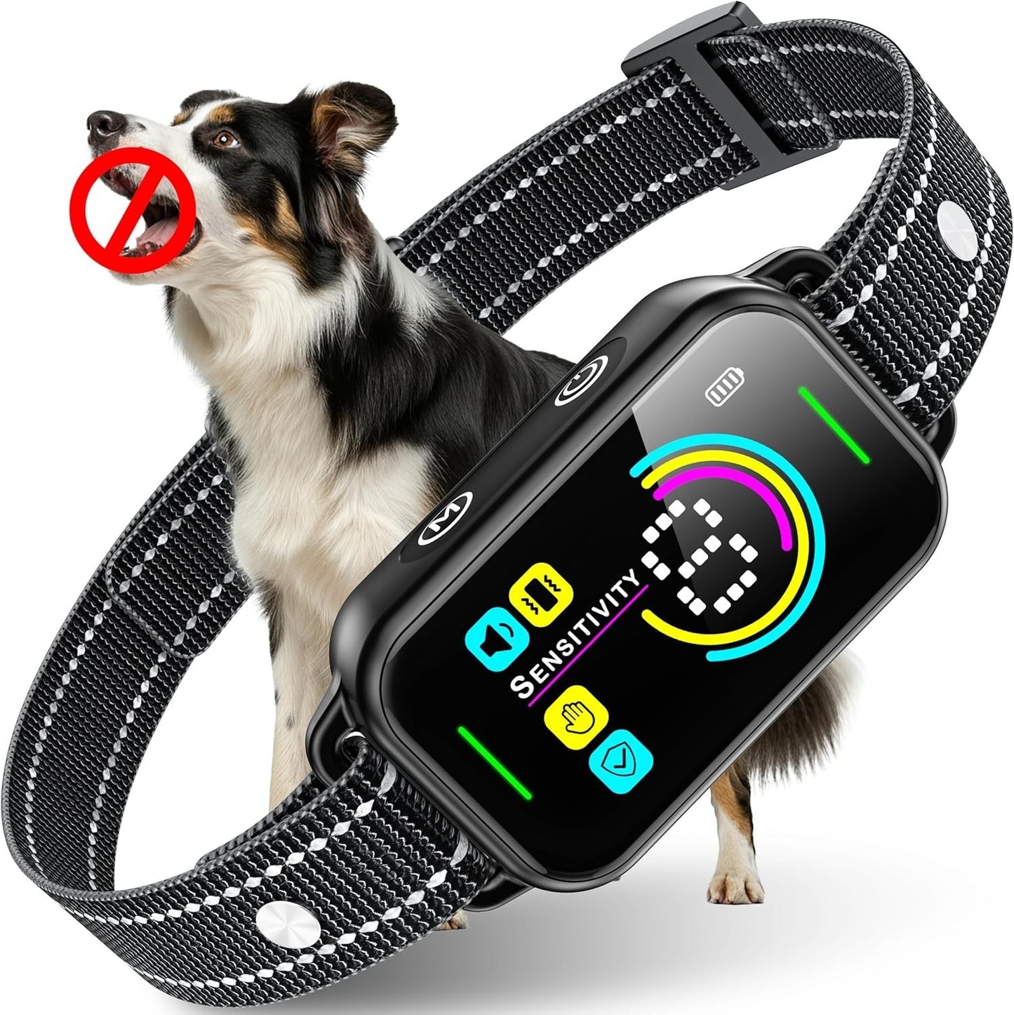 DINJOO Anti-Bark Collar – Smart Bark Control for Small Medium Large Dogs, Black