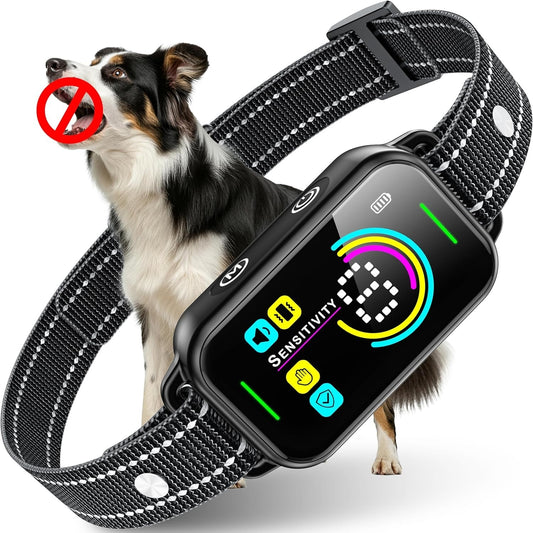 DINJOO Anti-Bark Collar – Smart Bark Control for Small Medium Large Dogs, Black