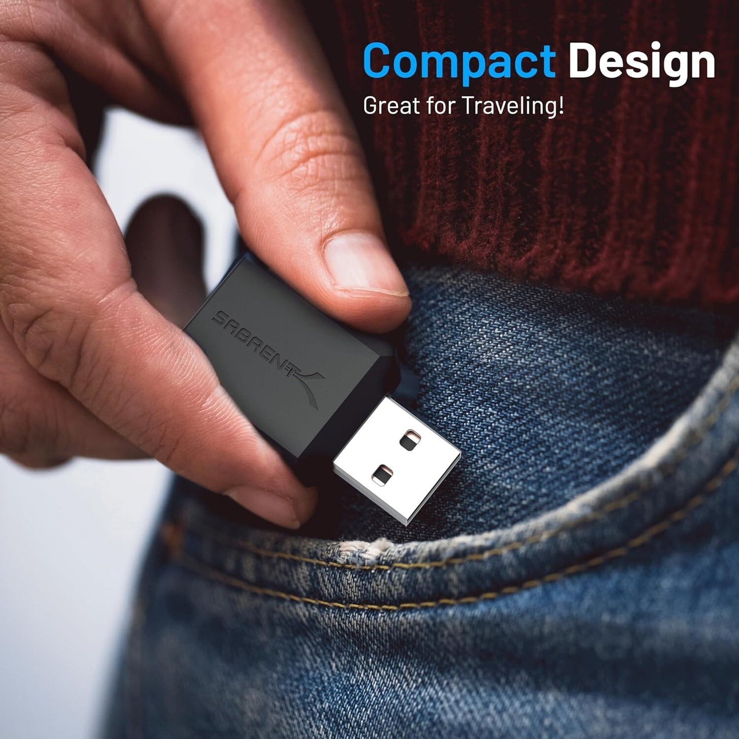 AU-MMSA USB Sabrent External Stereo 3D Sound Adapter Black