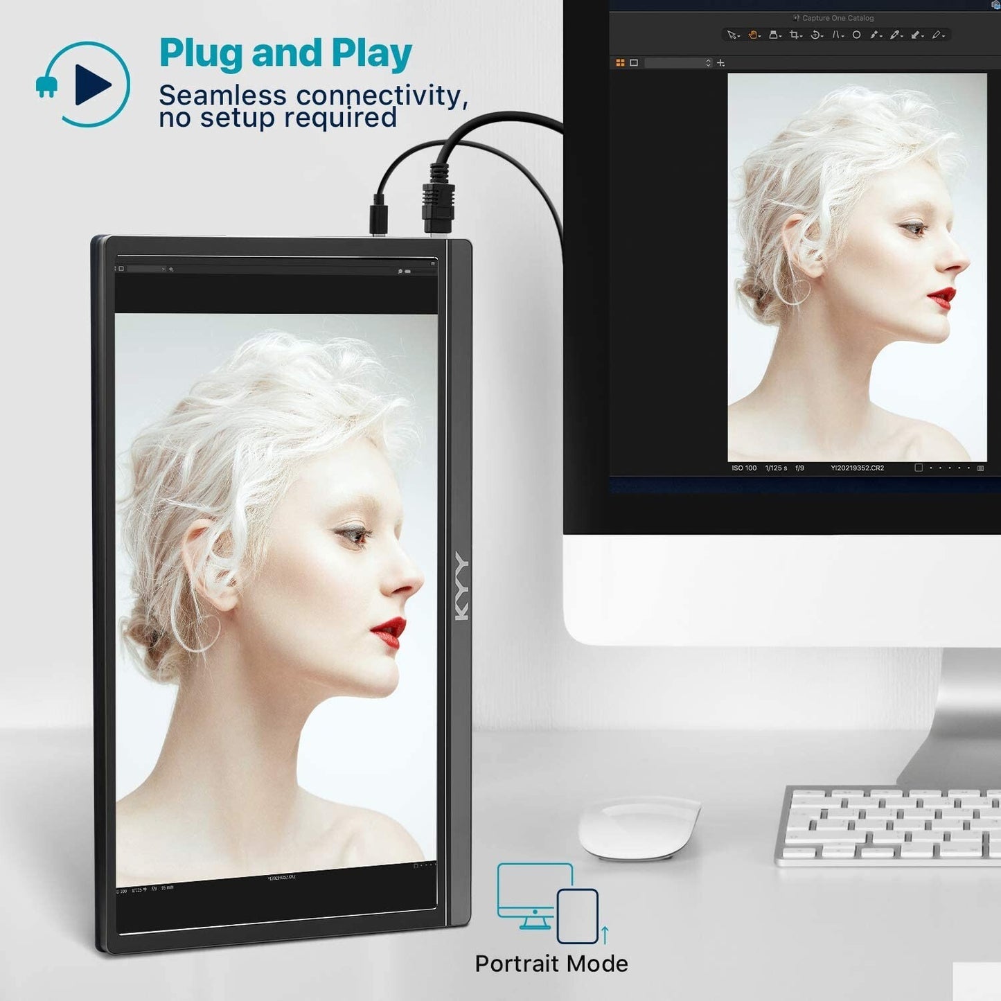 KYY 1080P Portable Monitor 156inch Laptop Monitor Computer Dis