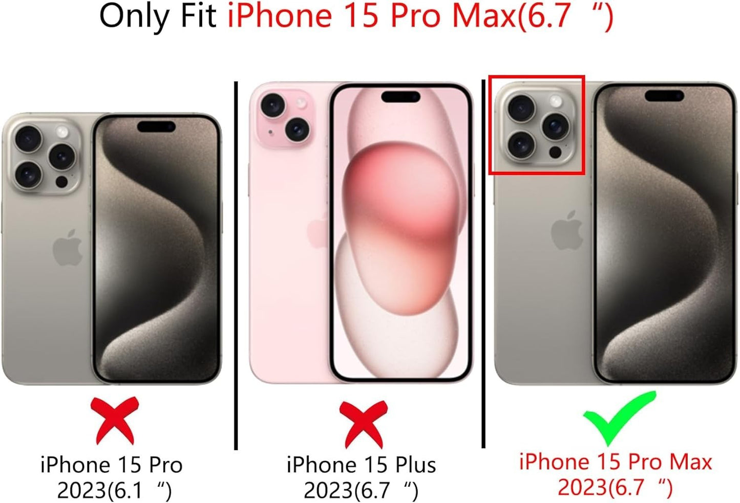 Fycyko Case for iPhone 15 Pro Max, Aesthetic Bear Design + Pearl Chain Accessory