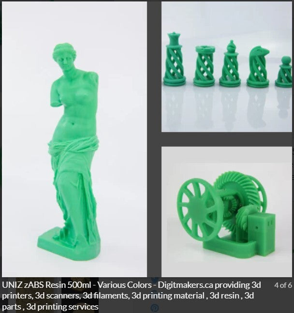 UNIZ GREEN zABS Resin 500ml Various Colors 3D Printing