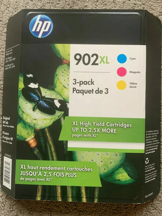 902XL 2022 Genuine HP Color Ink Cartridges Cyan Magenta Yellow 3Pack 3 Pack 11