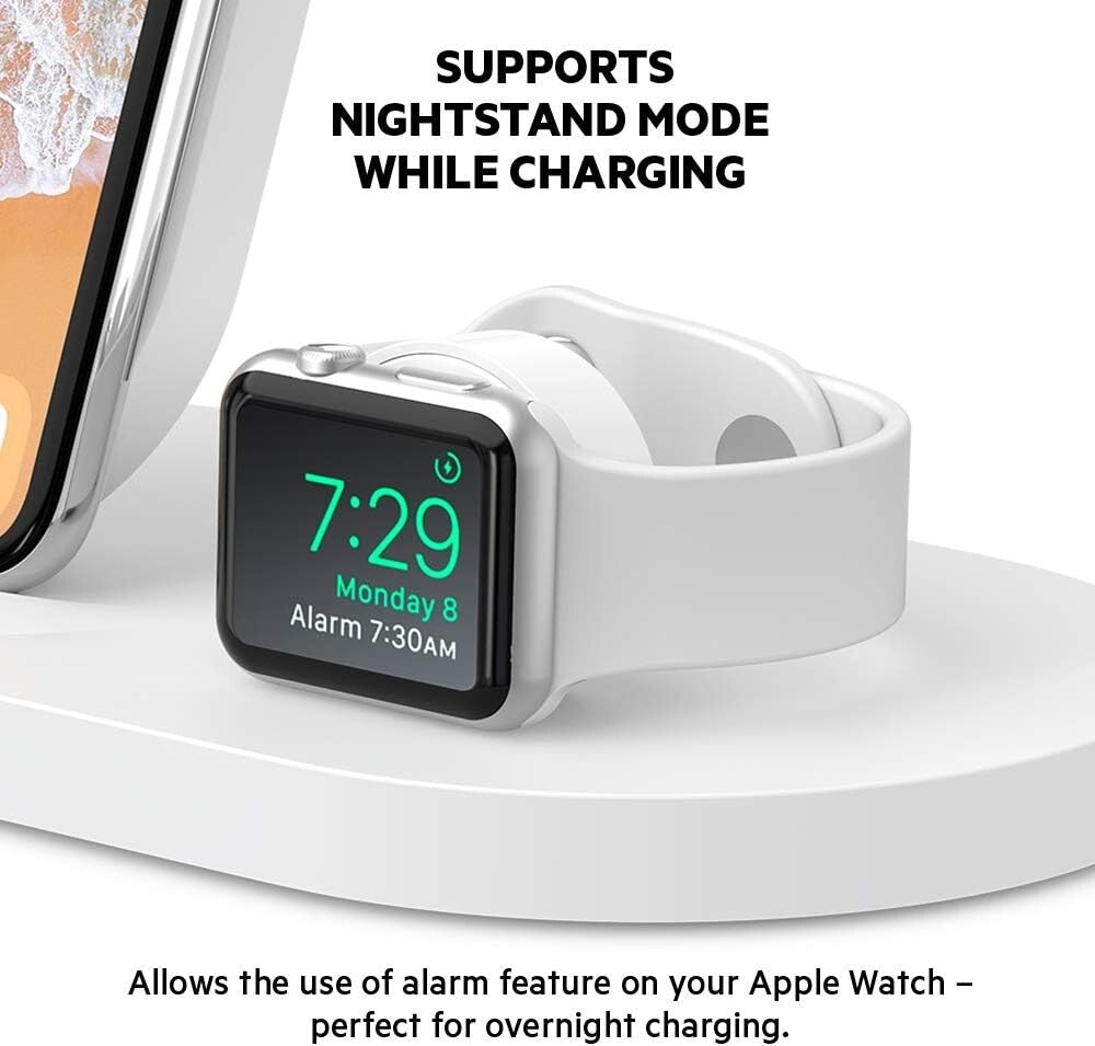 USB-A WHITE Belkin Boost Up Wireless Charging Dock iPhone Apple Watch