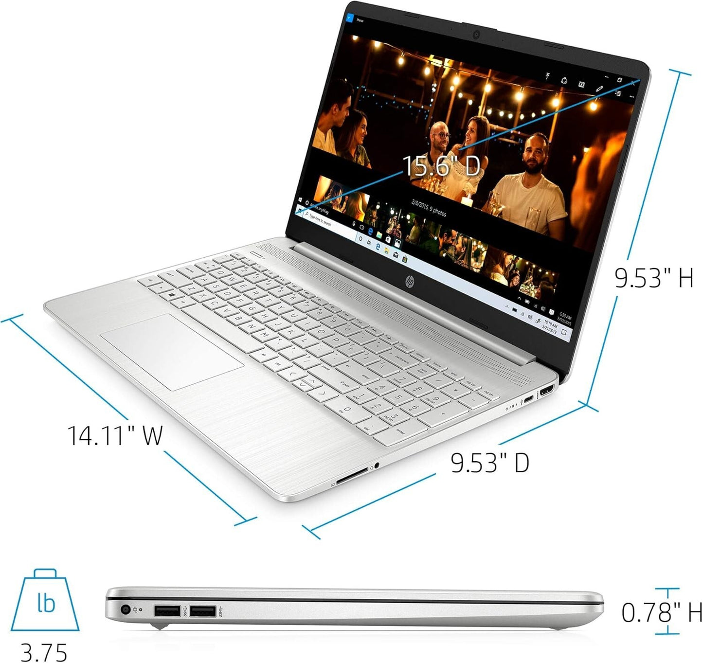 AMD 3700U HP 15 Laptop Ryzen 7 Processor 8 GB GB HD Display 156