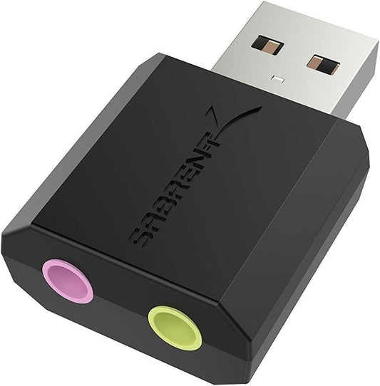 AU-MMSA USB Sabrent External Stereo 3D Sound Adapter Black