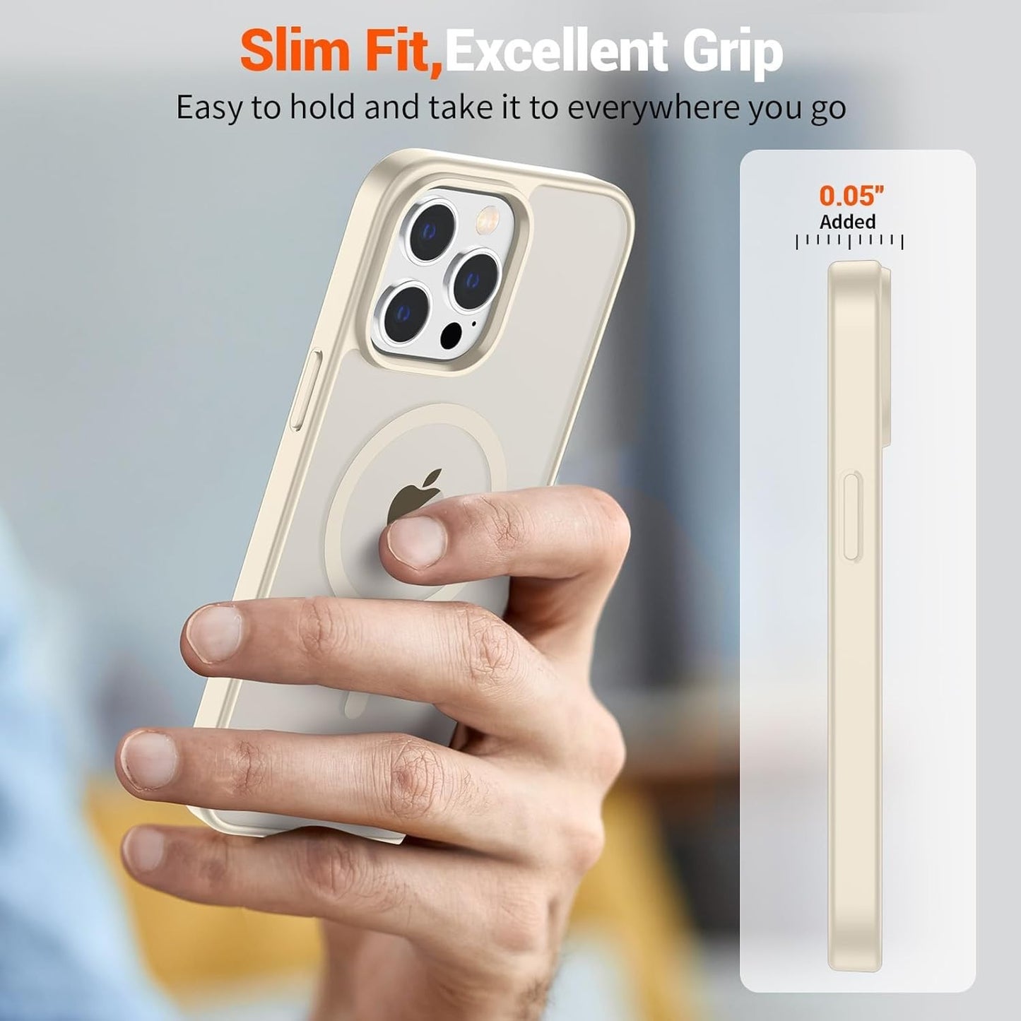 1. SUPFINE iPhone 15 Pro Max Case MagSafe Slim Matte Shockproof Antique White