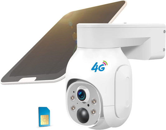 LTE SIM 4G Cellular Solar Security Camera Outdoor Card Battery Powered