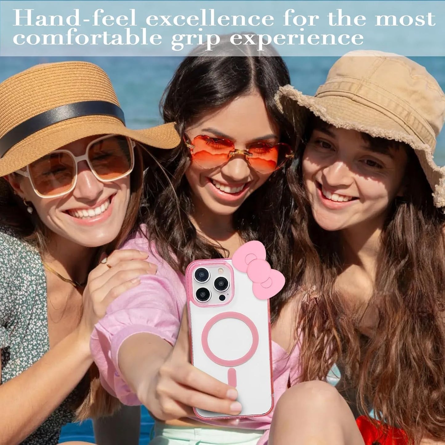 Kawaii iPhone 13 Pro Max Case – 3D Cartoon Bow, Magnetic, Shockproof, for Girls