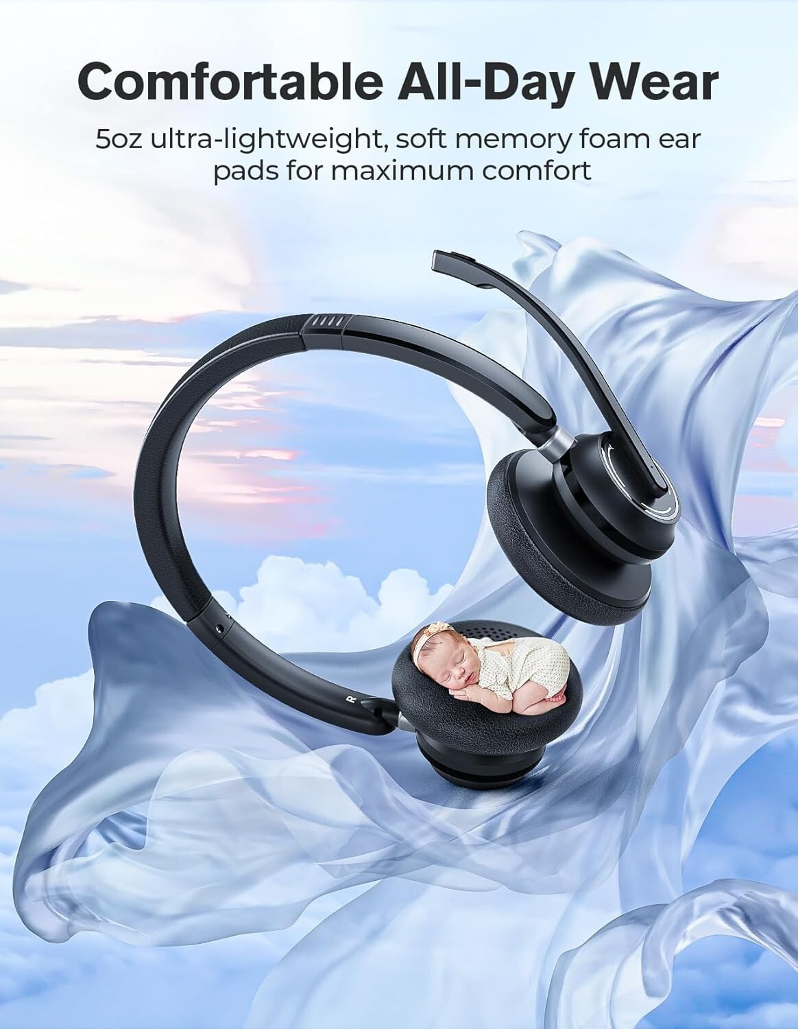 2024 USB Wireless Headset Microphone New V53 Headset Dongle Compute