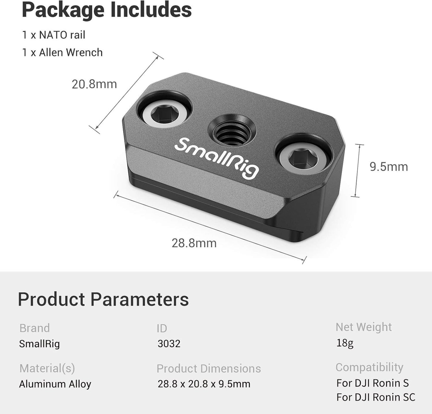 SMALLRIG NATO Rail Ronin SSC Gimbal