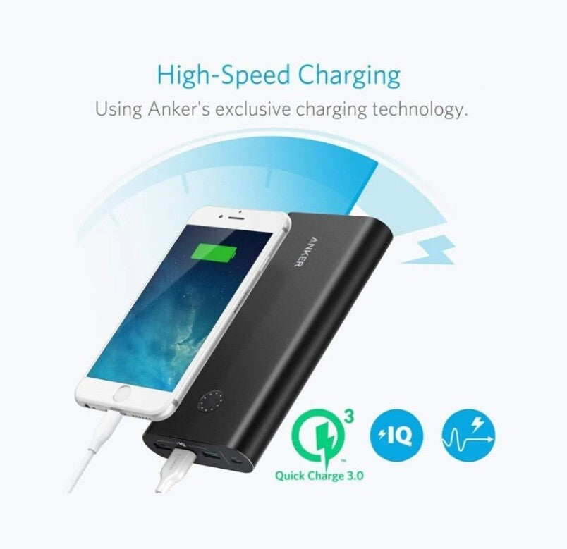 ANKER 26800 PowerCore mah Portable Charger Qualcomm QC Black