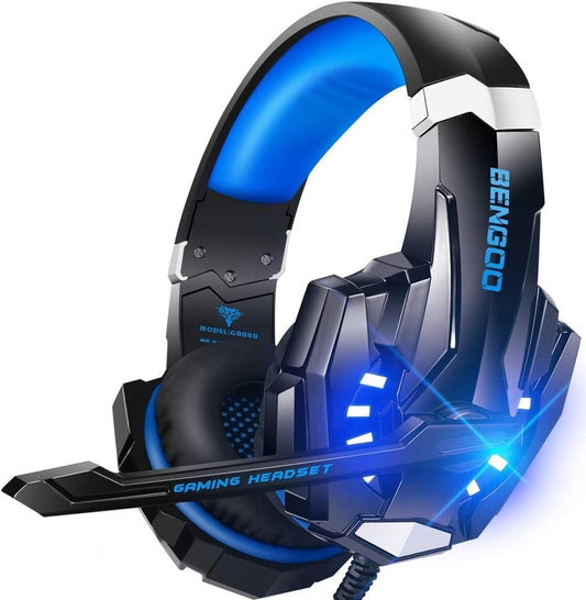 BENGOO G9000 Gaming Headset – PS4 PS5 Xbox One Series X|S PC Mic LED 7.1 Sound