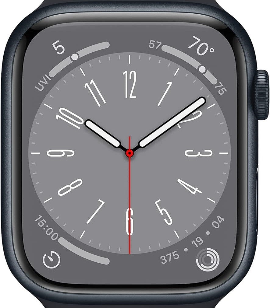 Apple Watch Series 8 GPS 45mm – Midnight Aluminum, Fitness, Blood Oxygen, Retina