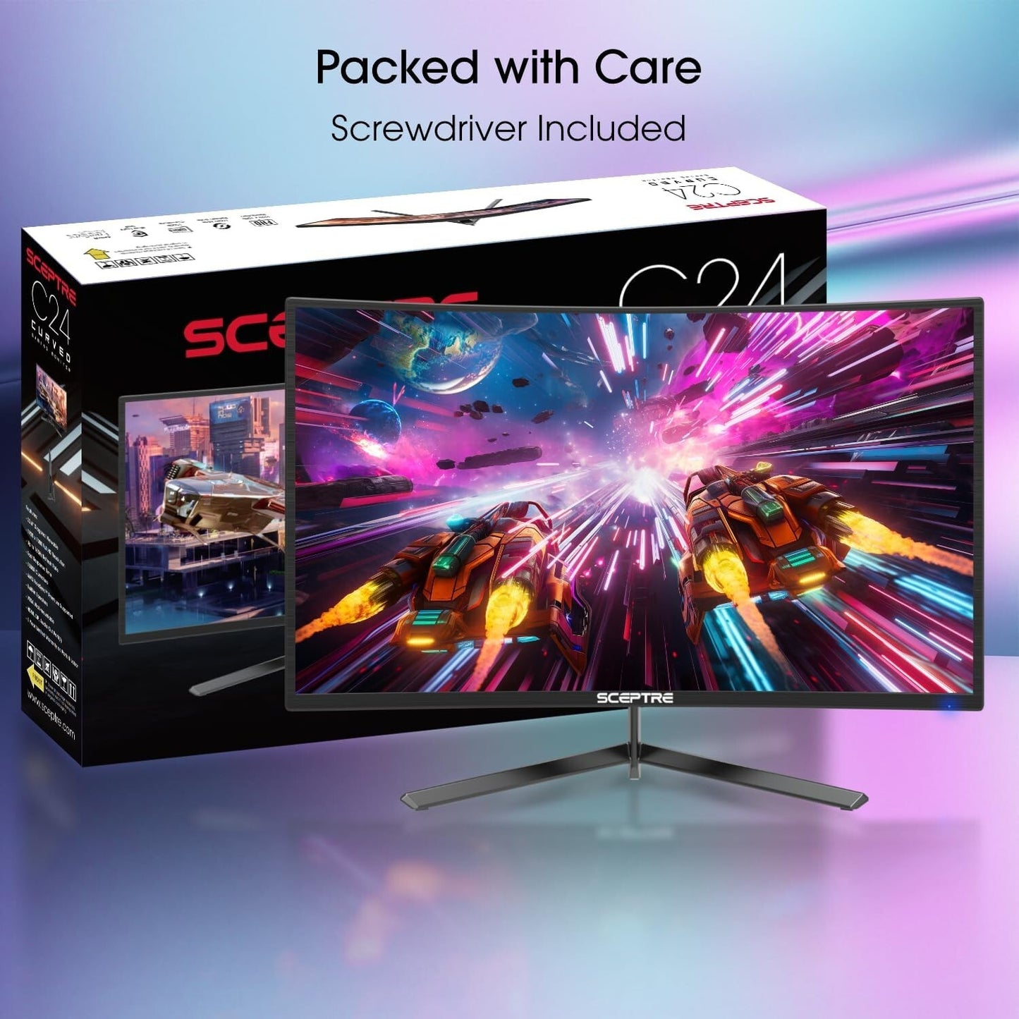 24- HDMI Sceptre inch Curved Gaming Monitor 1080p up to 165Hz DisplayPort