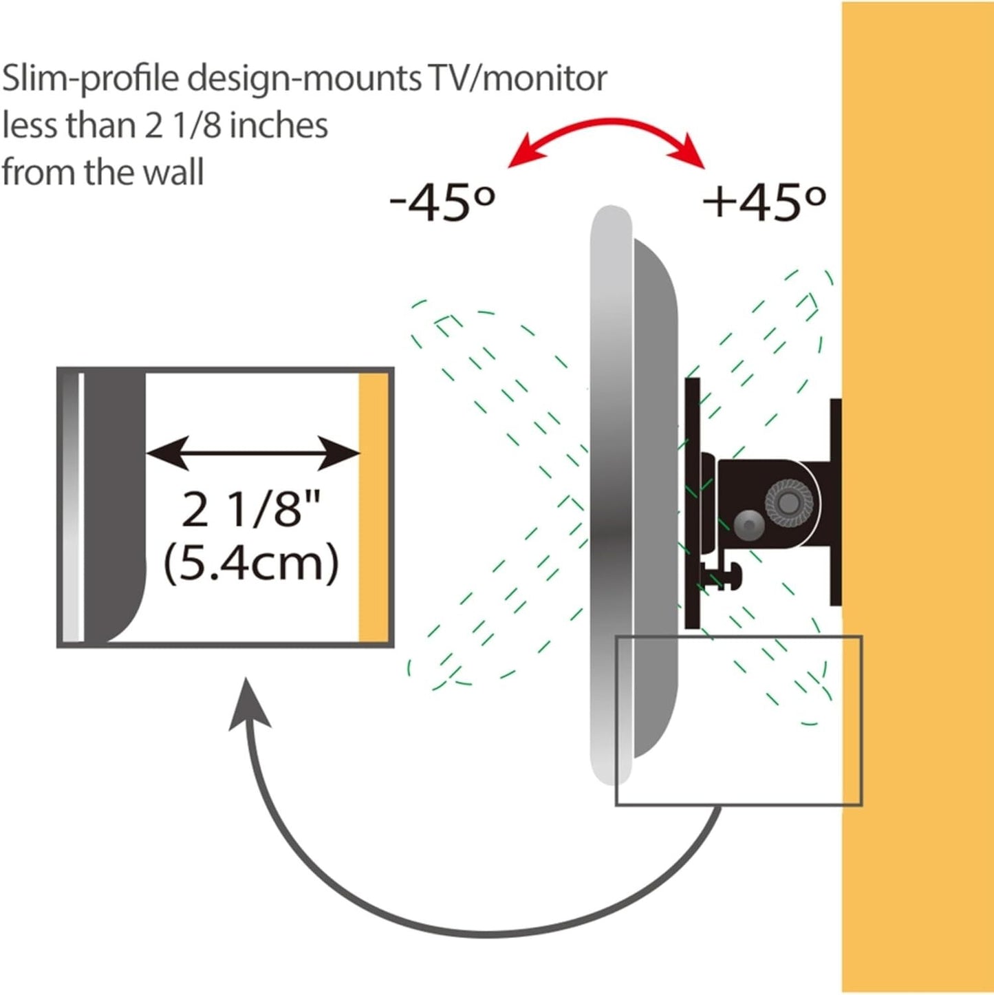 SIIG CE-MT0A12-S1 TVMonitor Tilting Mount Inch to Inch Black