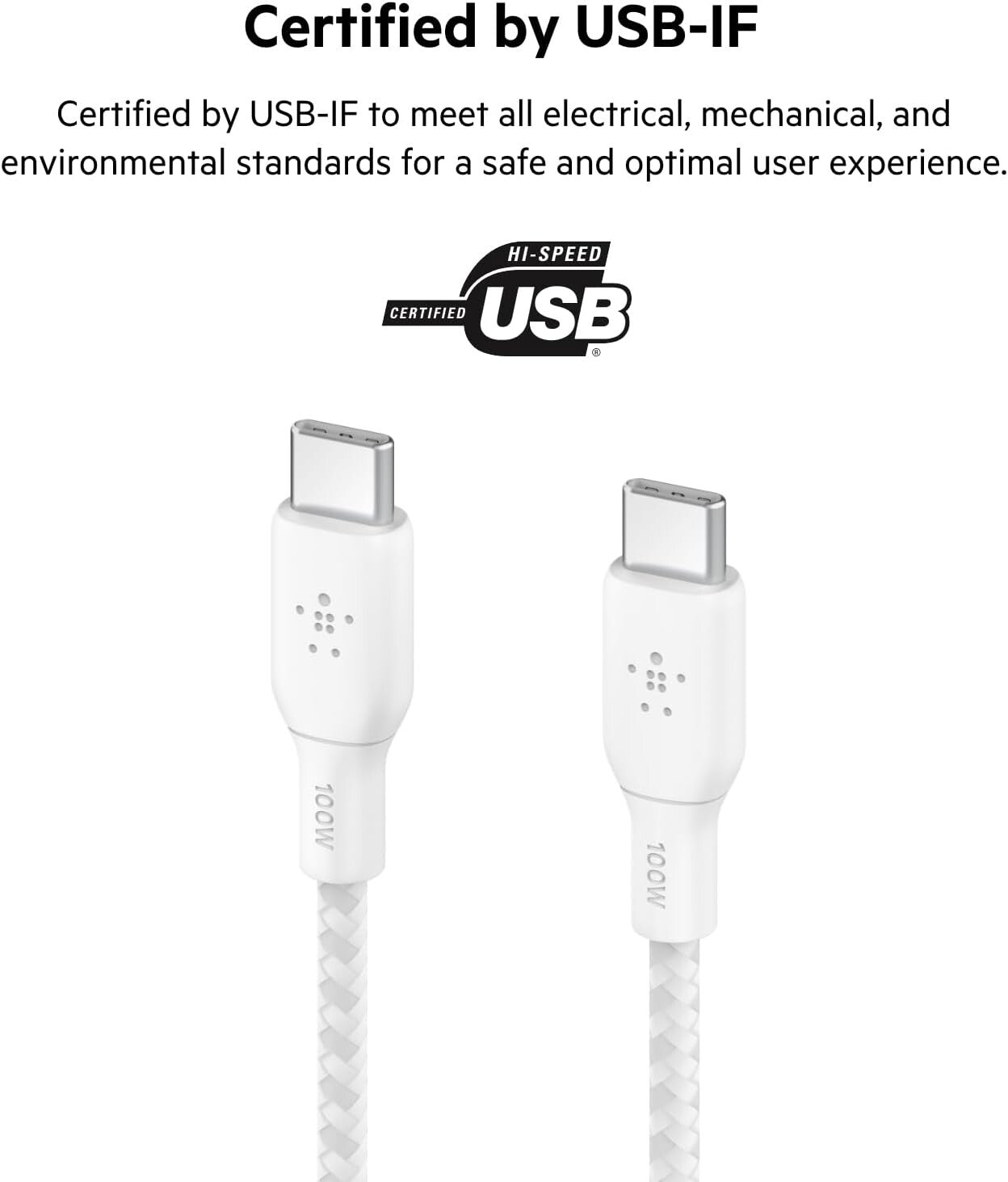 USB-C USB-C Belkin BoostCharge Braided to 2M66ft Fast Charging Cable