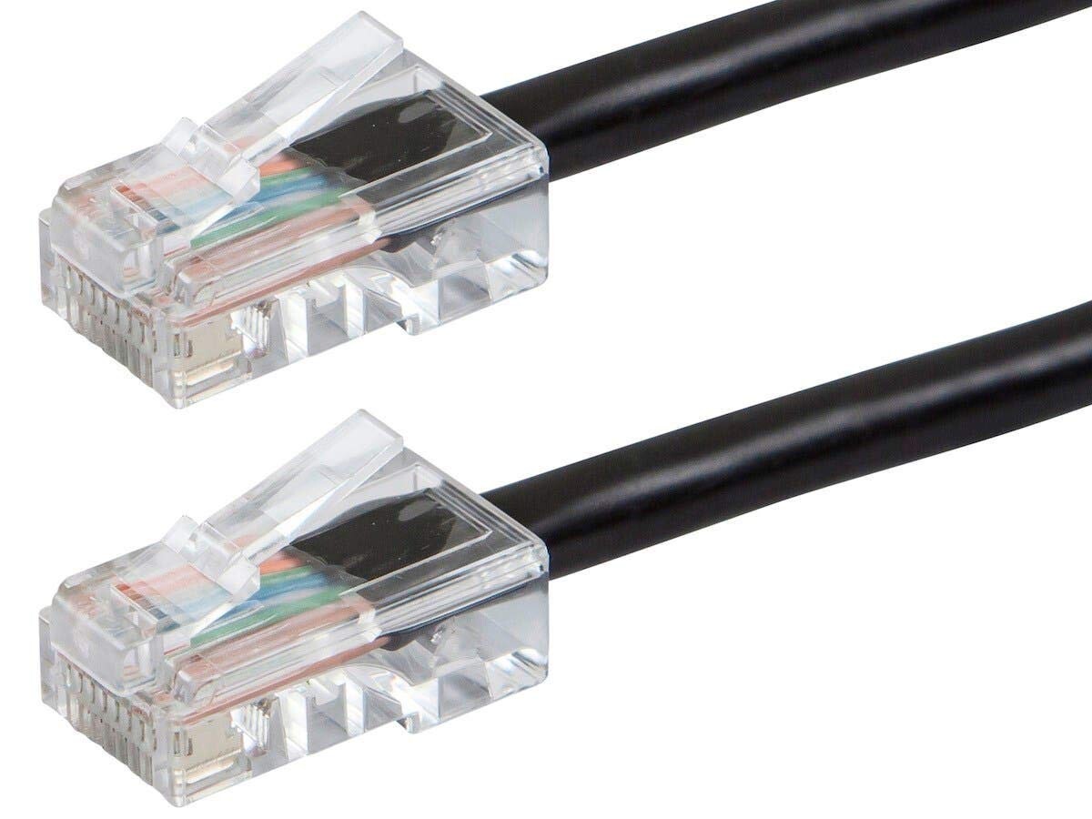 RJ45 Monoprice Cat6 Ethernet Patch Cable 1 Ft Black Network Internet Cord