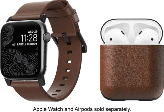 BROWN Nomad Modern Leather iWatch Strap Apple Watch 42mm 44mm AirPod