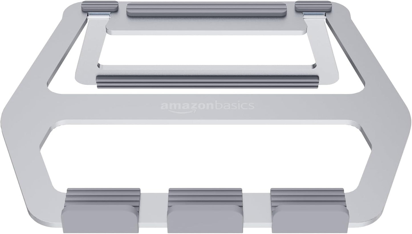 SILVER Amazon Basics Aluminum Portable Foldable Support Stand Laptops up to 13