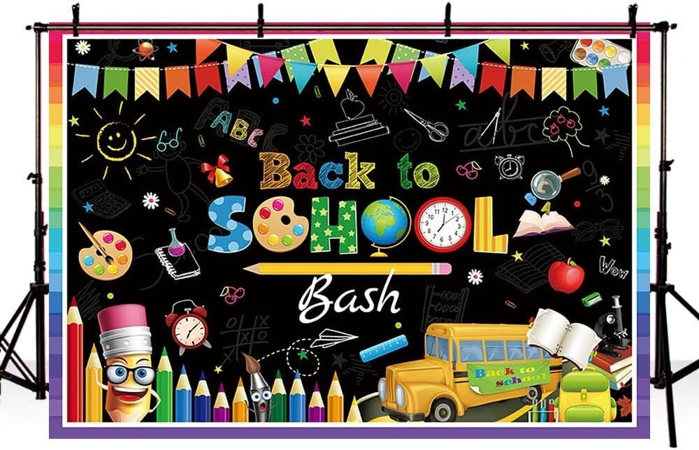 AIBIIN 7x5ft Back to School Bash Backdrop First Day of School Preschool