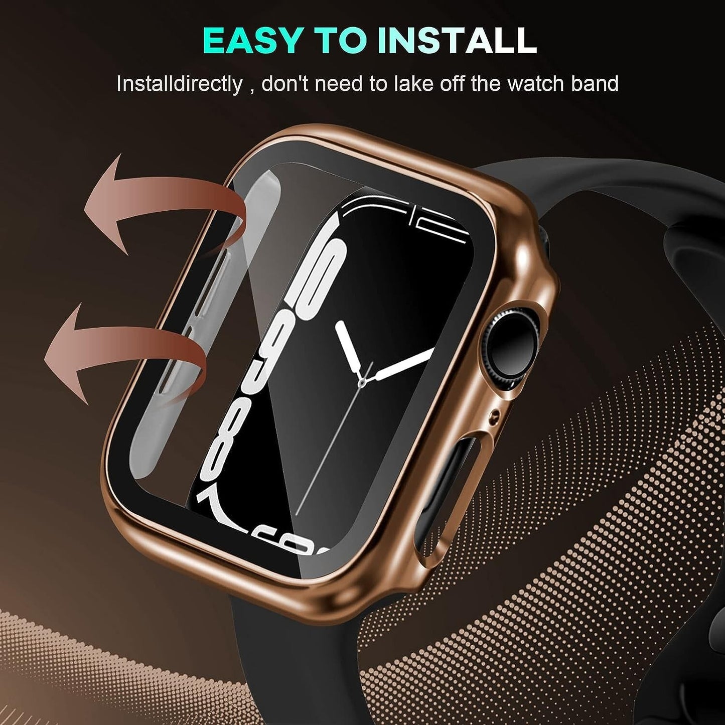 Hard PC w Tempered Glass Screen Protector Compatible w Apple Watch