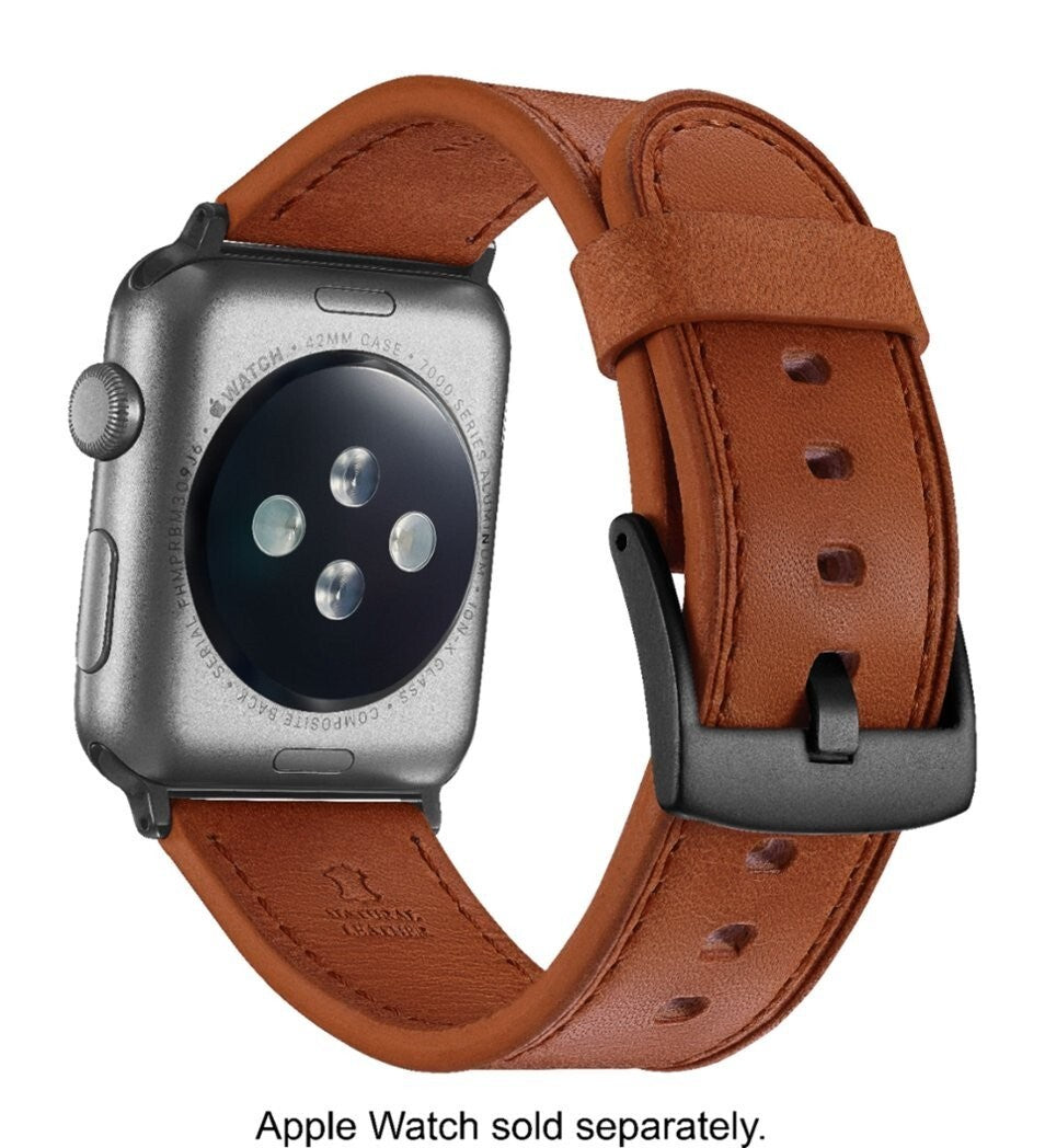 PT-AWB42PYL Platinum Genuine Leather Watch Strap 42mm44mm Papaya