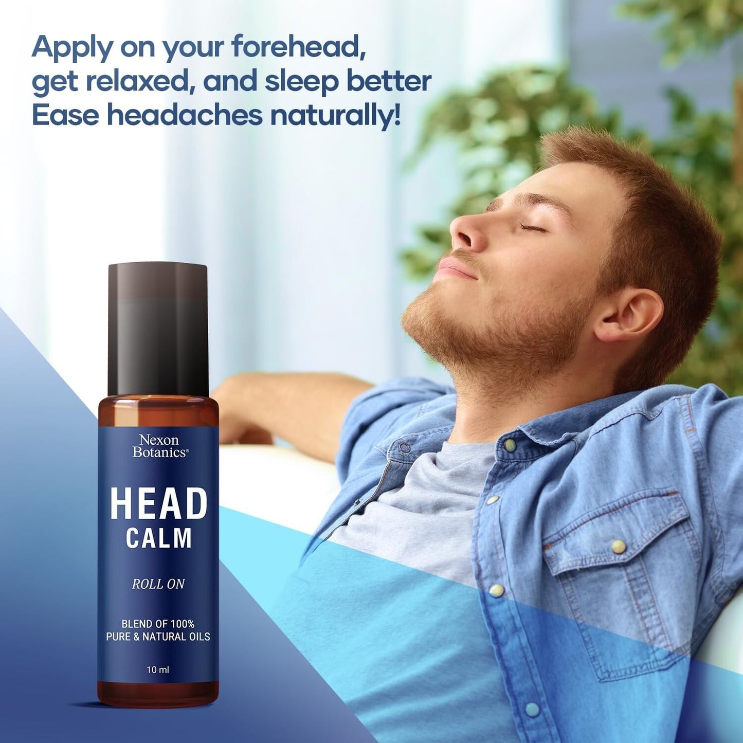 Head Calm Essential Oil RollOn 10 ml Soothing Migraine Headache 2-Pack